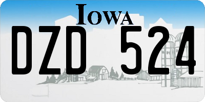IA license plate DZD524