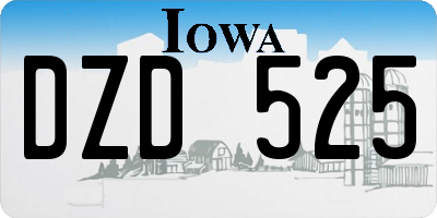IA license plate DZD525