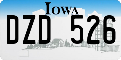 IA license plate DZD526