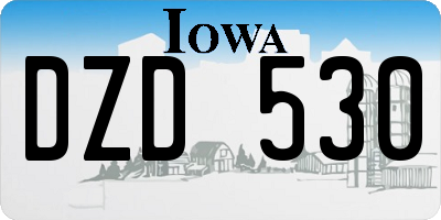 IA license plate DZD530