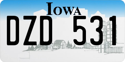 IA license plate DZD531