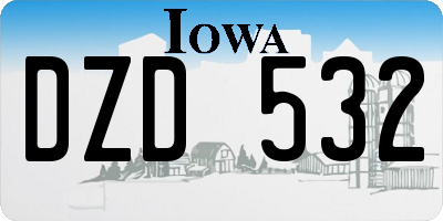 IA license plate DZD532