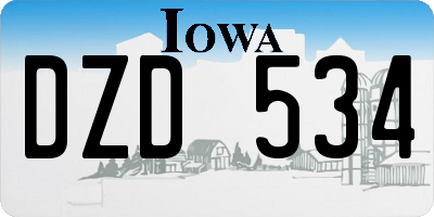 IA license plate DZD534