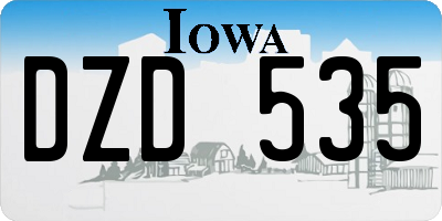 IA license plate DZD535
