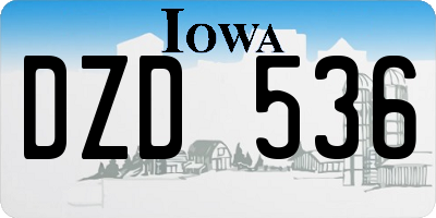 IA license plate DZD536