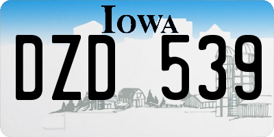 IA license plate DZD539