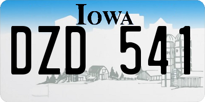 IA license plate DZD541