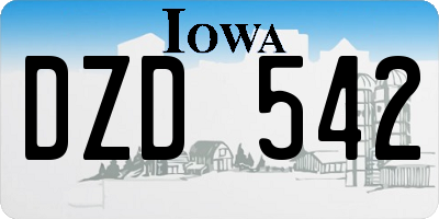IA license plate DZD542
