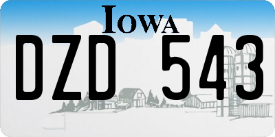 IA license plate DZD543