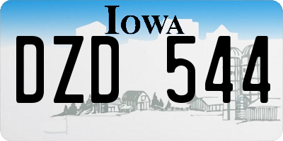 IA license plate DZD544