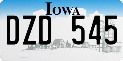 IA license plate DZD545