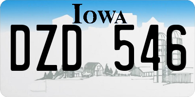 IA license plate DZD546