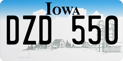 IA license plate DZD550