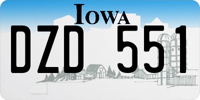 IA license plate DZD551