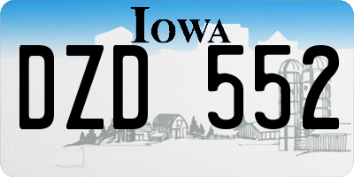 IA license plate DZD552