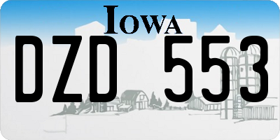 IA license plate DZD553
