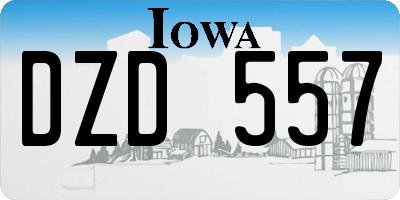 IA license plate DZD557