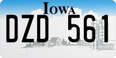 IA license plate DZD561