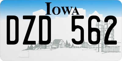 IA license plate DZD562