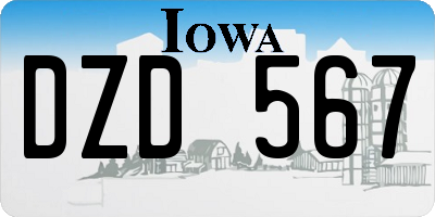 IA license plate DZD567