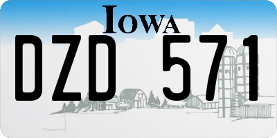 IA license plate DZD571