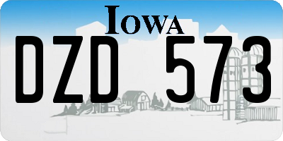 IA license plate DZD573