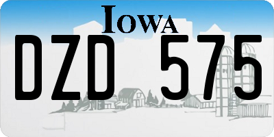 IA license plate DZD575