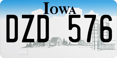 IA license plate DZD576