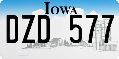 IA license plate DZD577