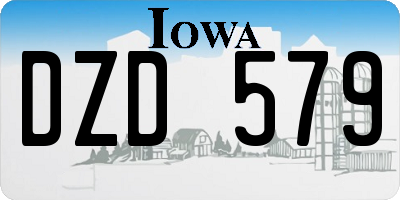 IA license plate DZD579