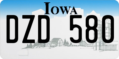 IA license plate DZD580