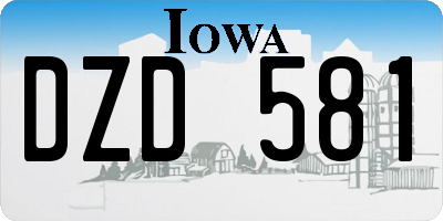IA license plate DZD581