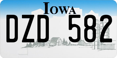 IA license plate DZD582