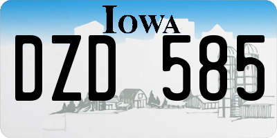 IA license plate DZD585