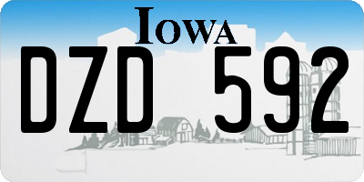 IA license plate DZD592