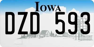 IA license plate DZD593