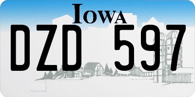 IA license plate DZD597