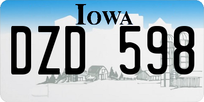 IA license plate DZD598