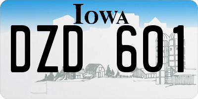 IA license plate DZD601