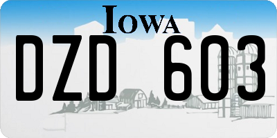 IA license plate DZD603