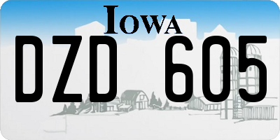 IA license plate DZD605