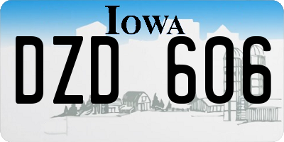 IA license plate DZD606