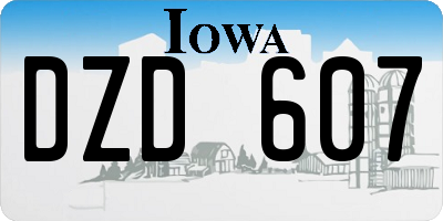 IA license plate DZD607