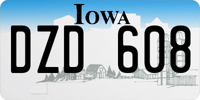 IA license plate DZD608