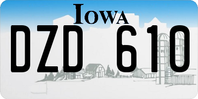 IA license plate DZD610