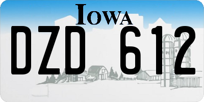 IA license plate DZD612
