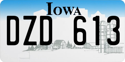 IA license plate DZD613