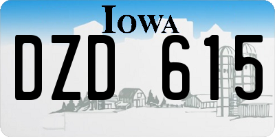 IA license plate DZD615