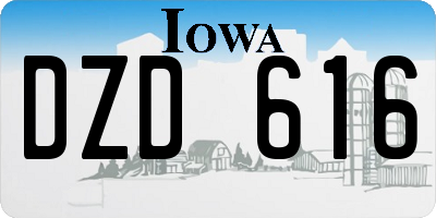 IA license plate DZD616