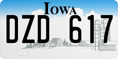 IA license plate DZD617